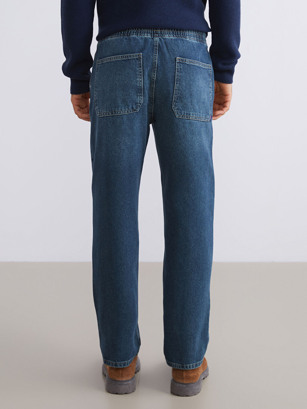 Yeşil Loose Fit Erkek Jean Pantolon-3