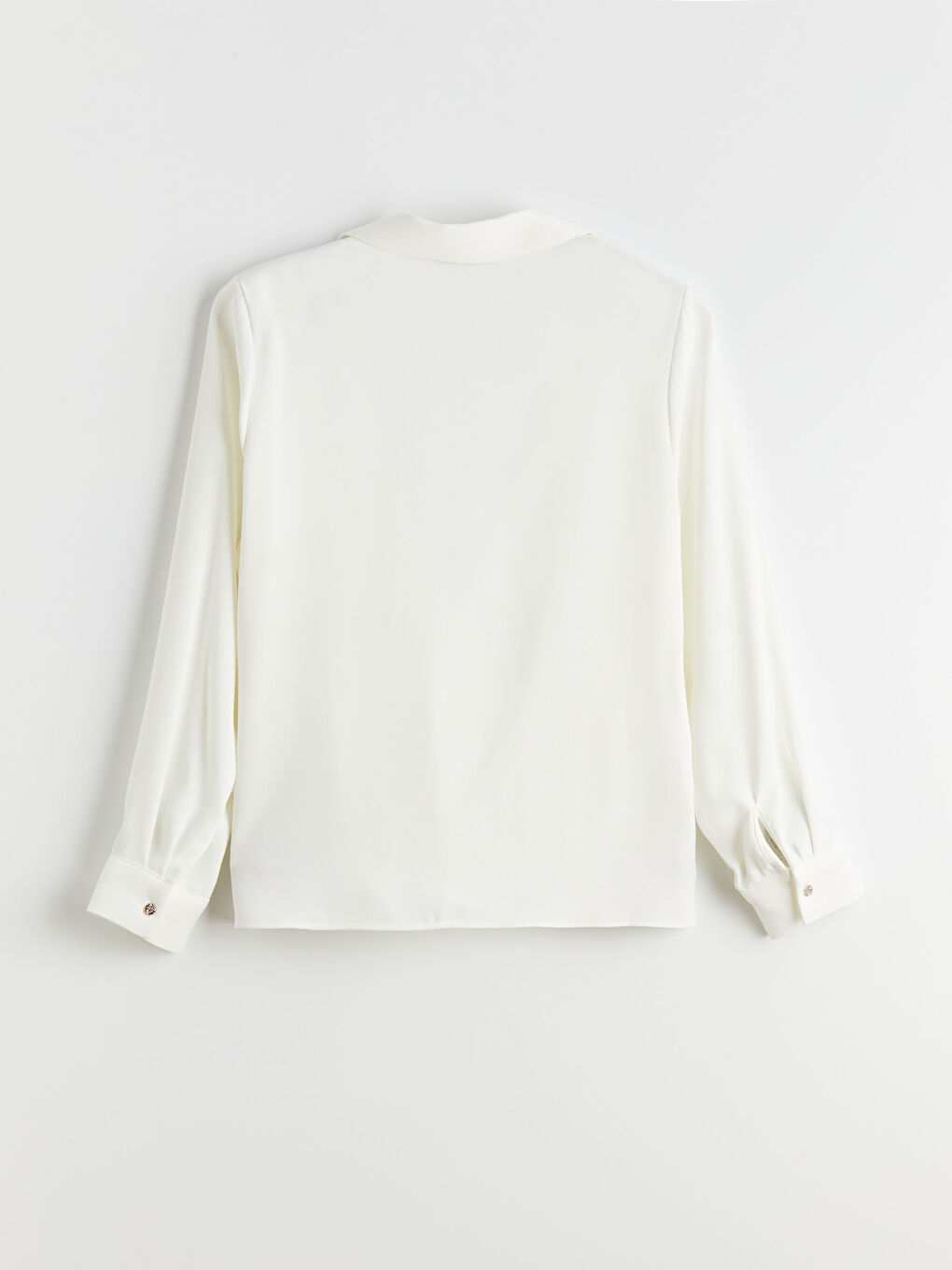 Ekru Kruvaze Bağlama Detaylı Bluz-5