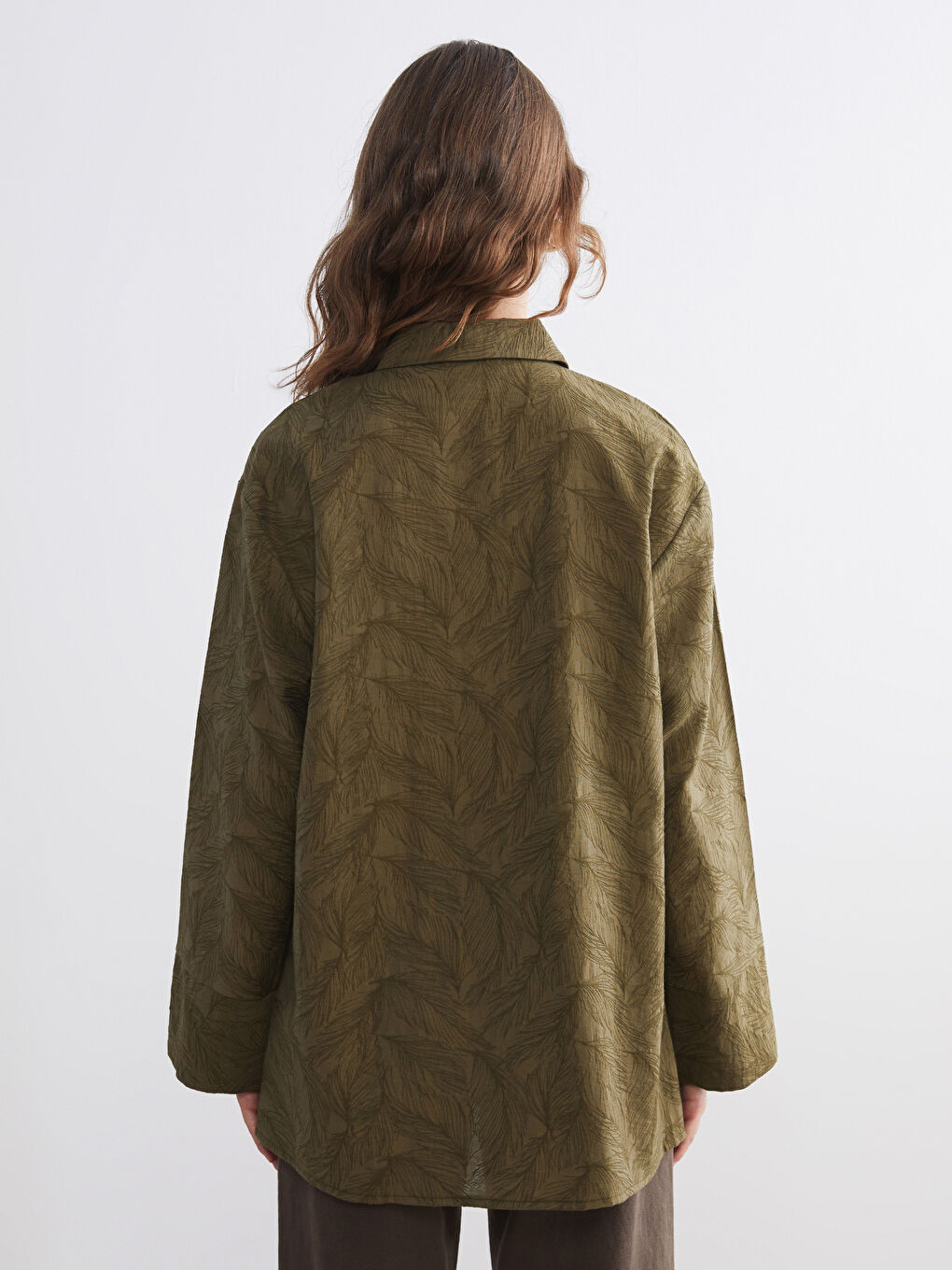 Haki Desenli Kadın Gömlek Tunik-3