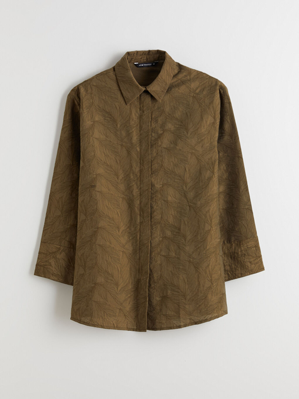 Haki Desenli Kadın Gömlek Tunik-4