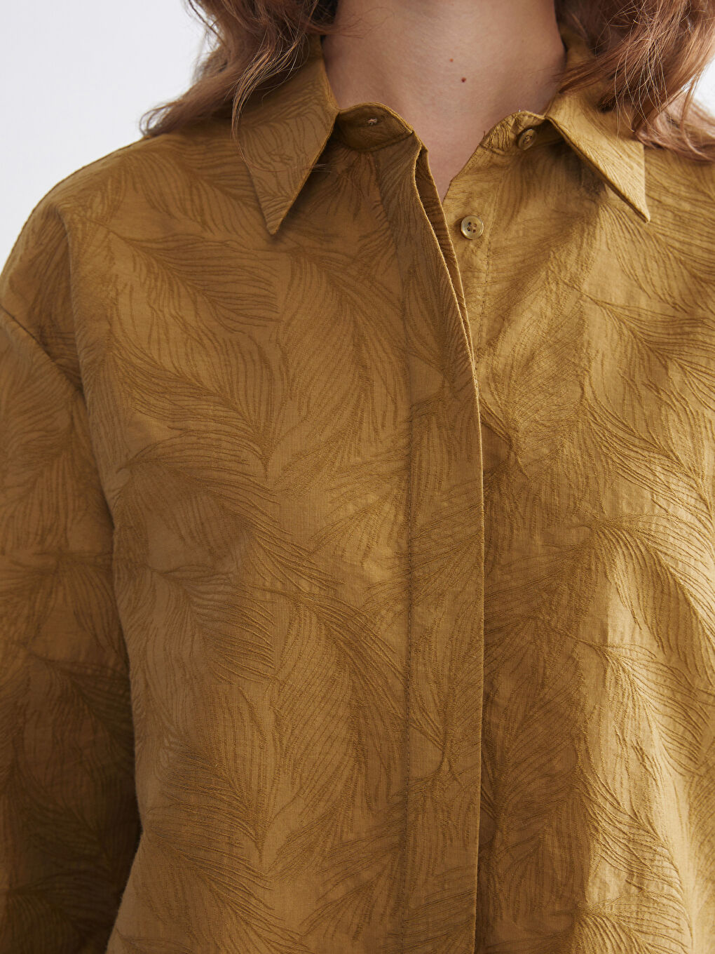 Yeşil Desenli Kadın Gömlek Tunik-2