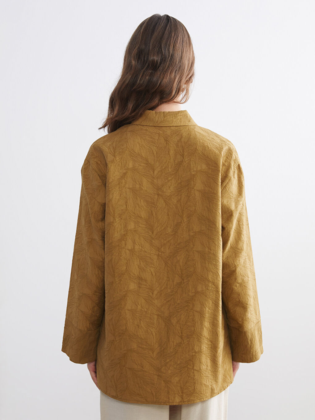 Yeşil Desenli Kadın Gömlek Tunik-3