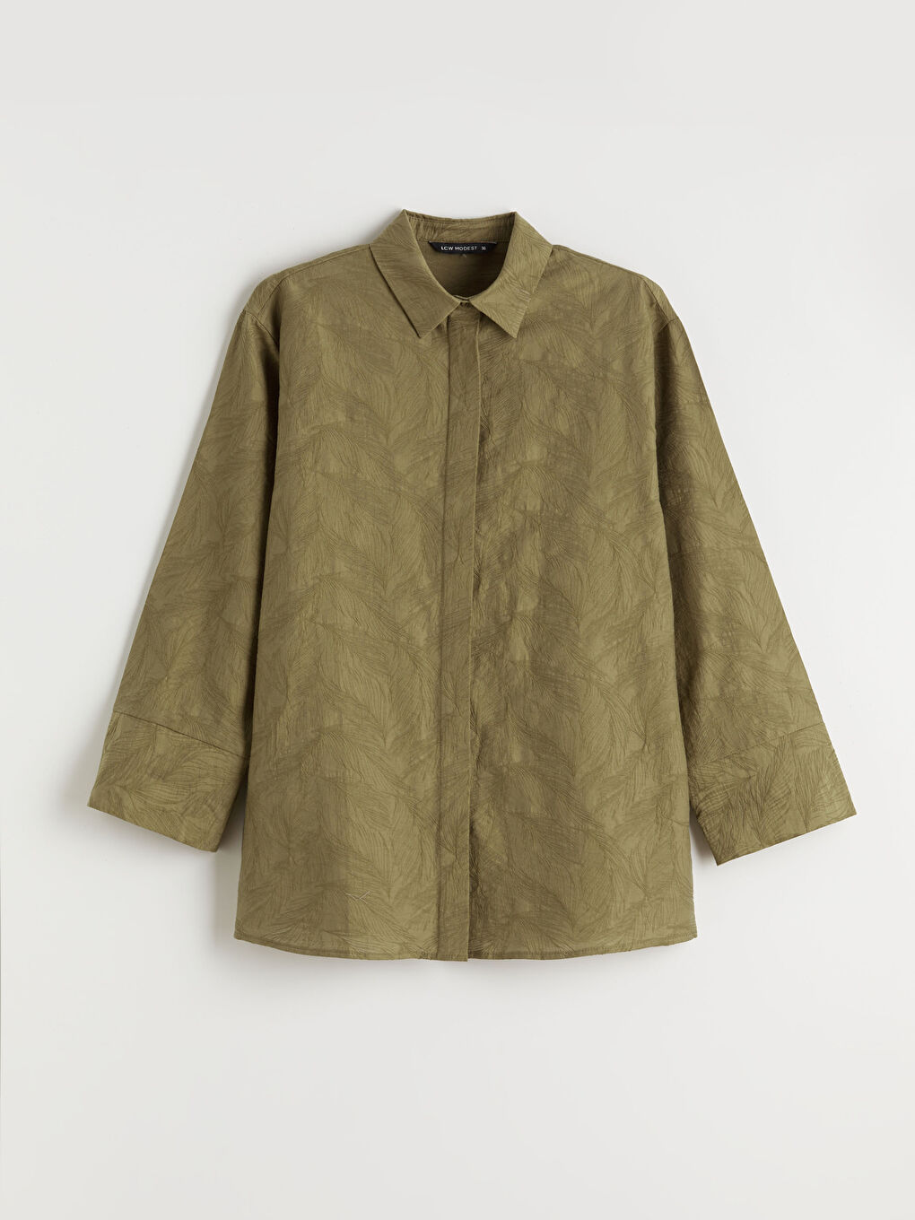 Yeşil Desenli Kadın Gömlek Tunik-4