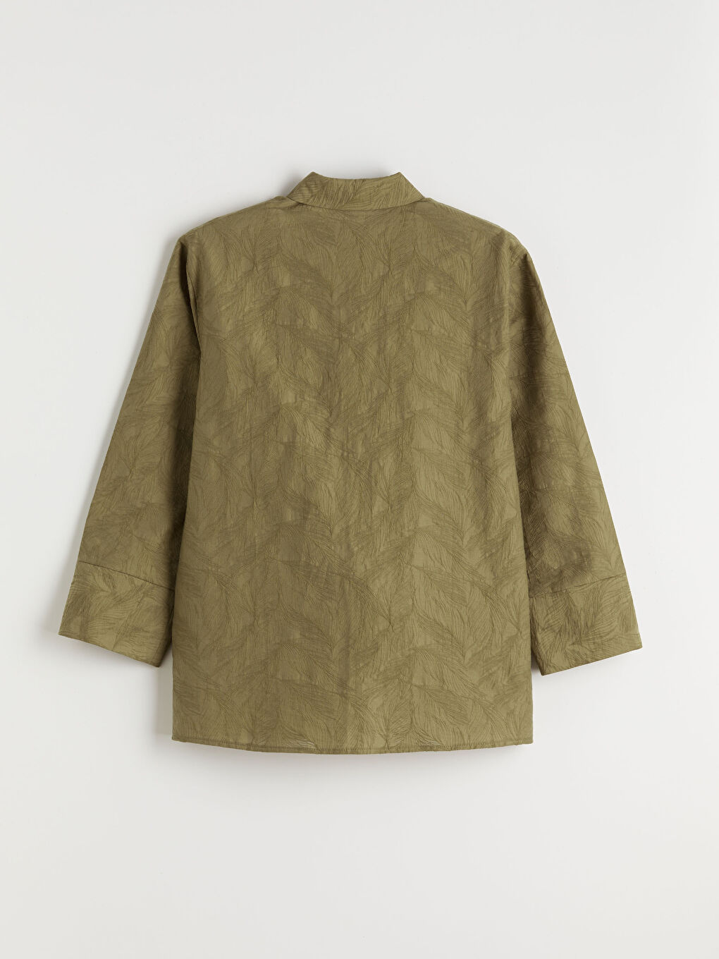 Yeşil Desenli Kadın Gömlek Tunik-5