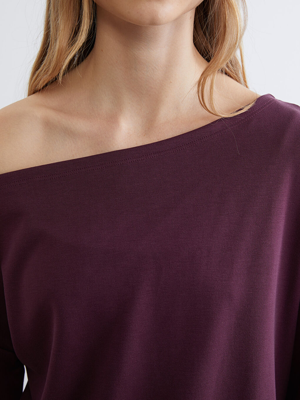 Slash Neck Women's Sweatshirt-2