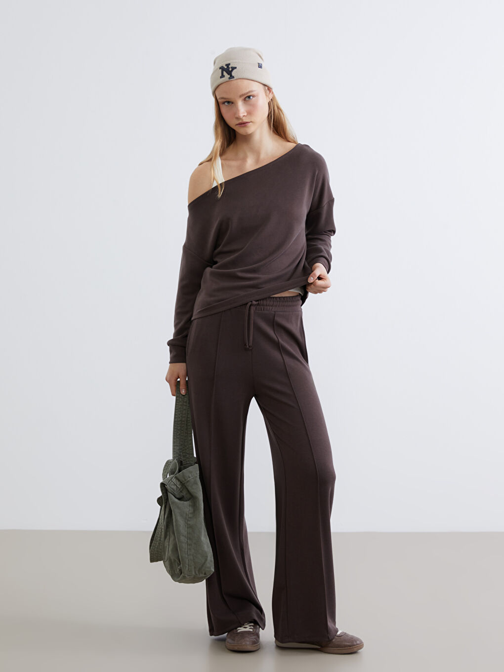 Slash Neck Women's Sweatshirt-1