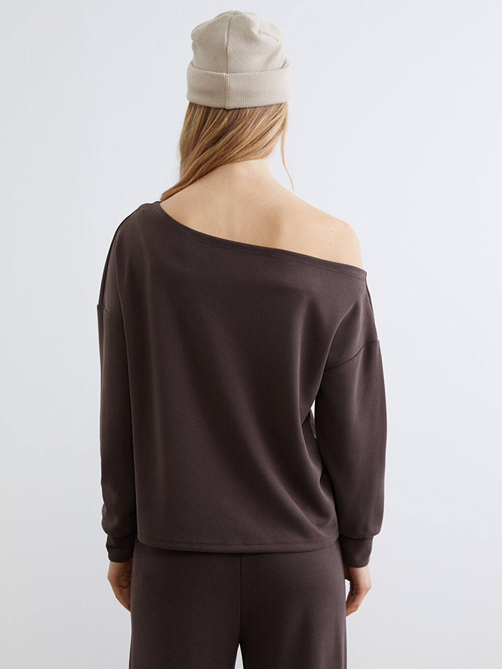 Slash Neck Women's Sweatshirt-3