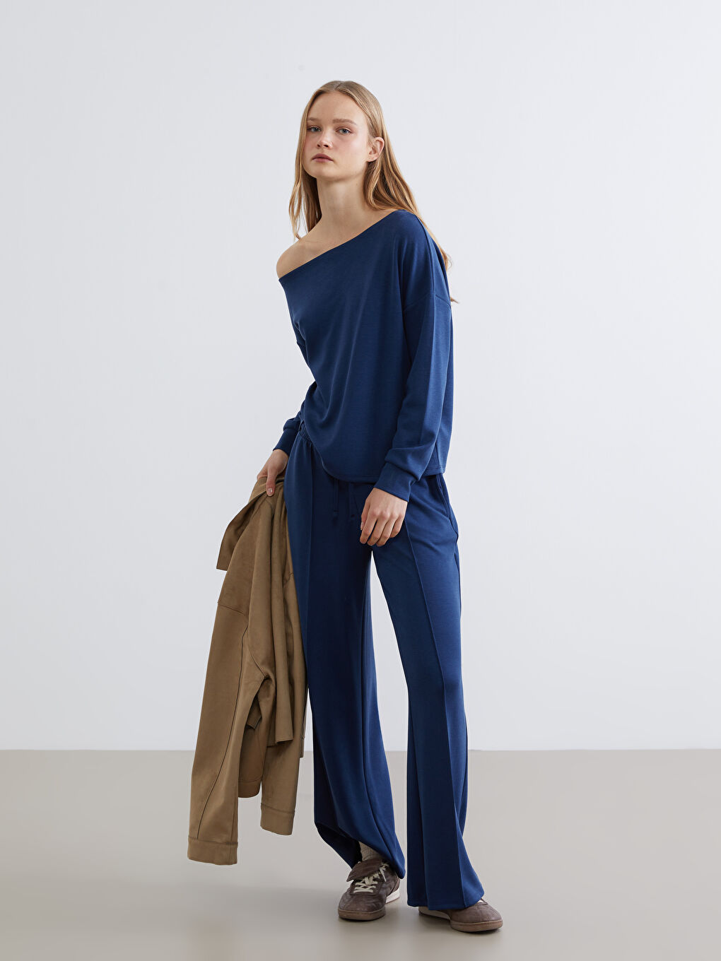 Slash Neck Women's Sweatshirt-1