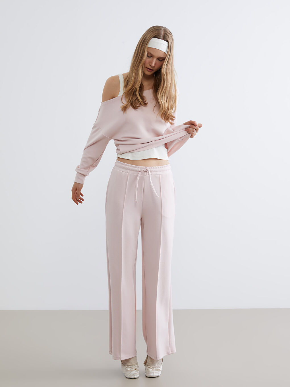 Elasticated Waist Wide Leg Women's Sweatpants