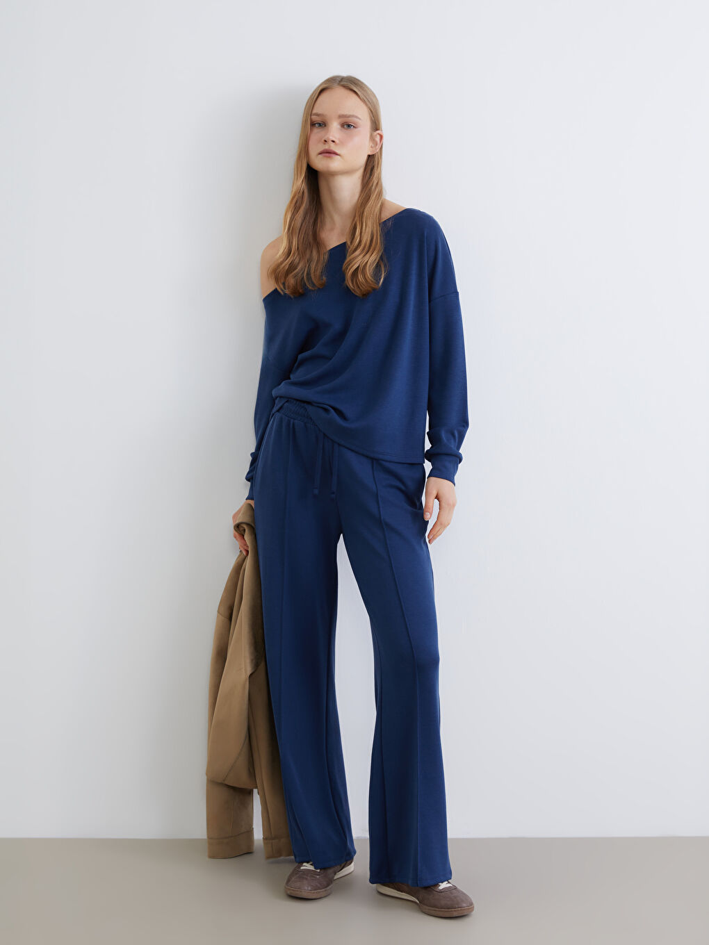 Elasticated Waist Wide Leg Women's Sweatpants