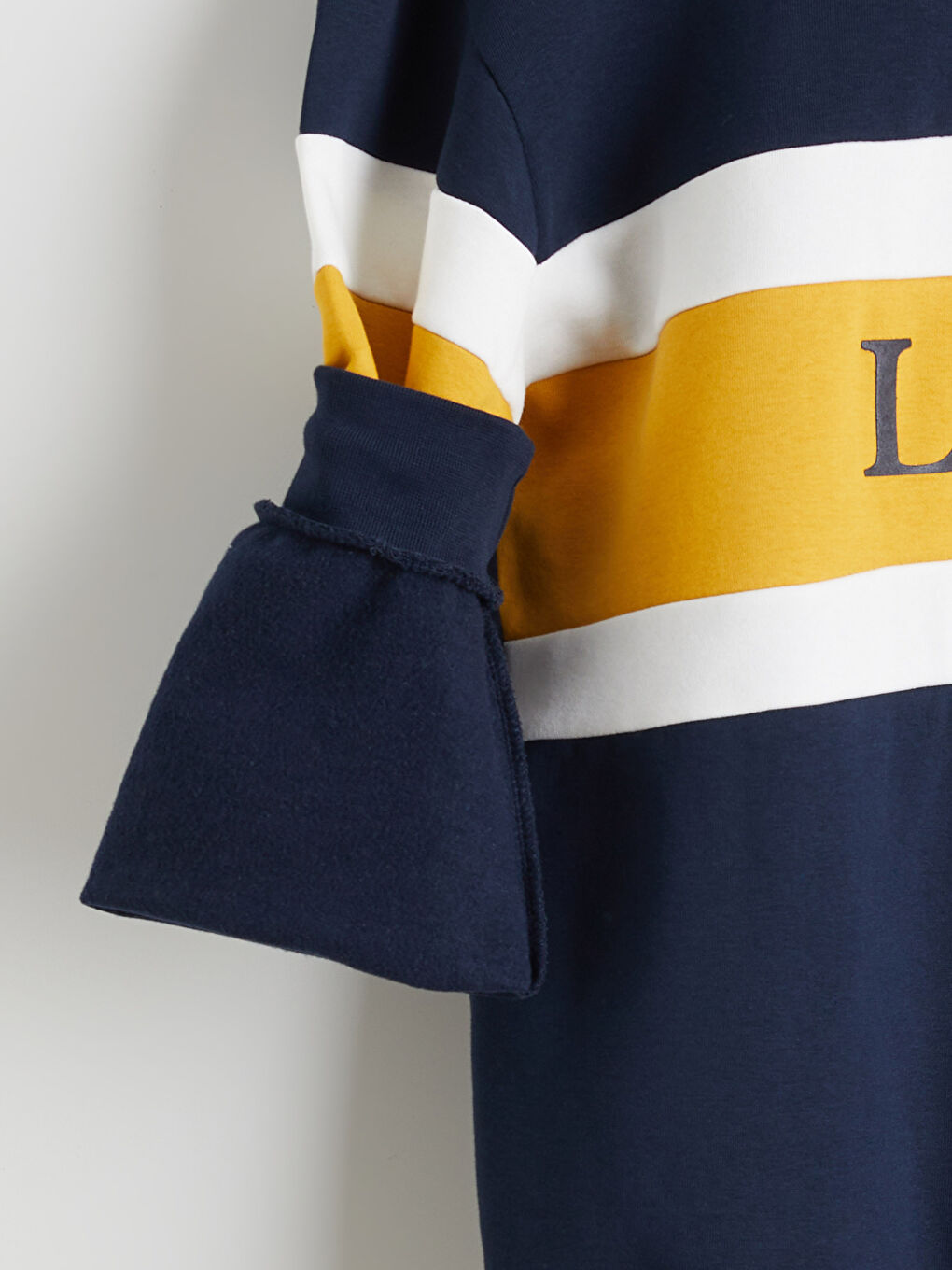 Lacivert Polo Yaka Baskılı Erkek Sweatshirt-5