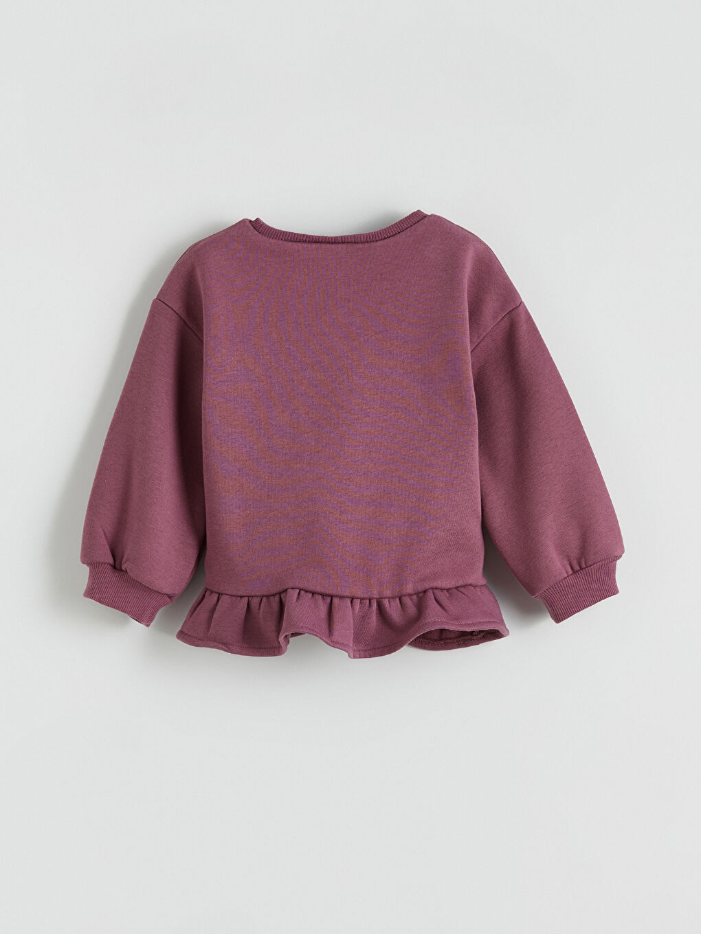 Mürdüm Bisiklet Yaka Fiyonk Detaylı Kız Çocuk Sweatshirt-1