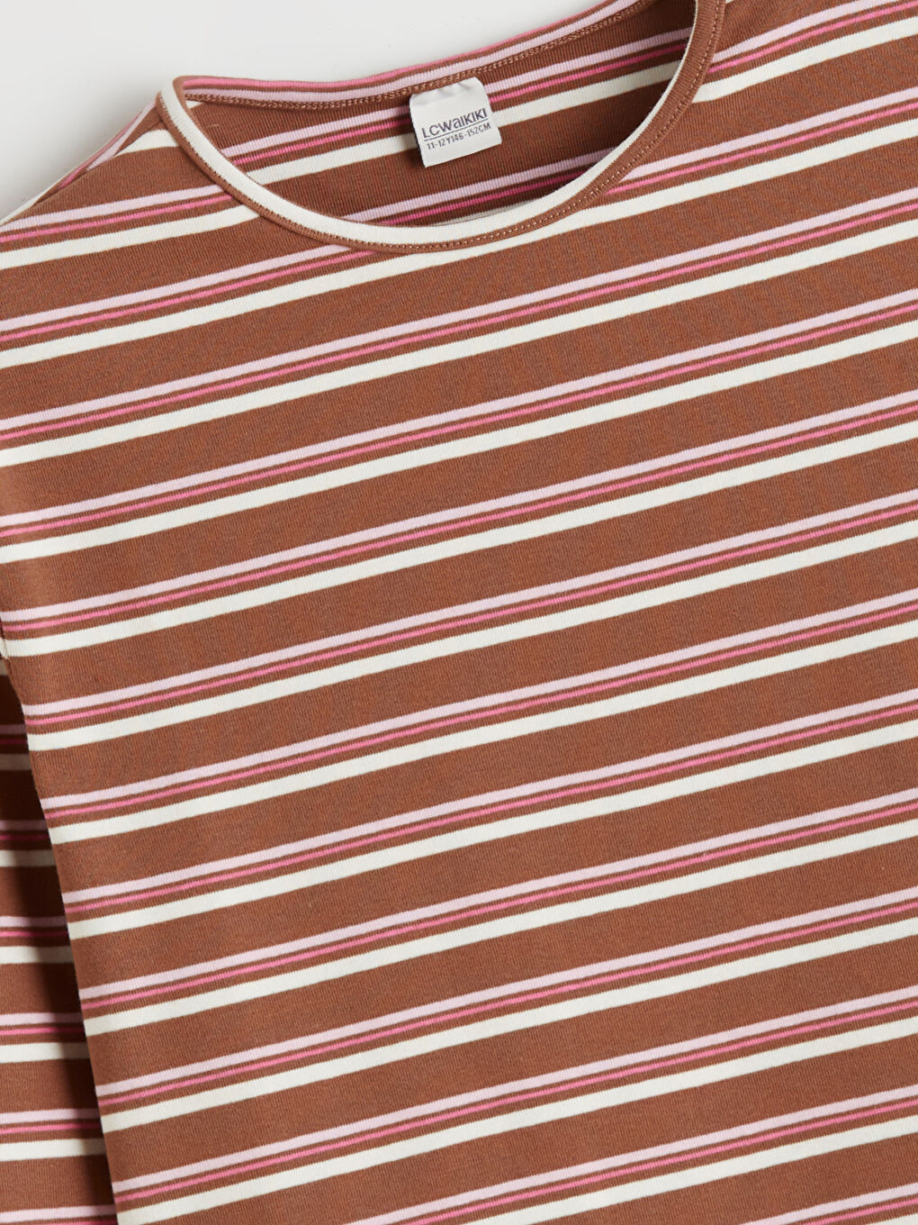 Crew Neck Striped Girls' T-Shirt-1