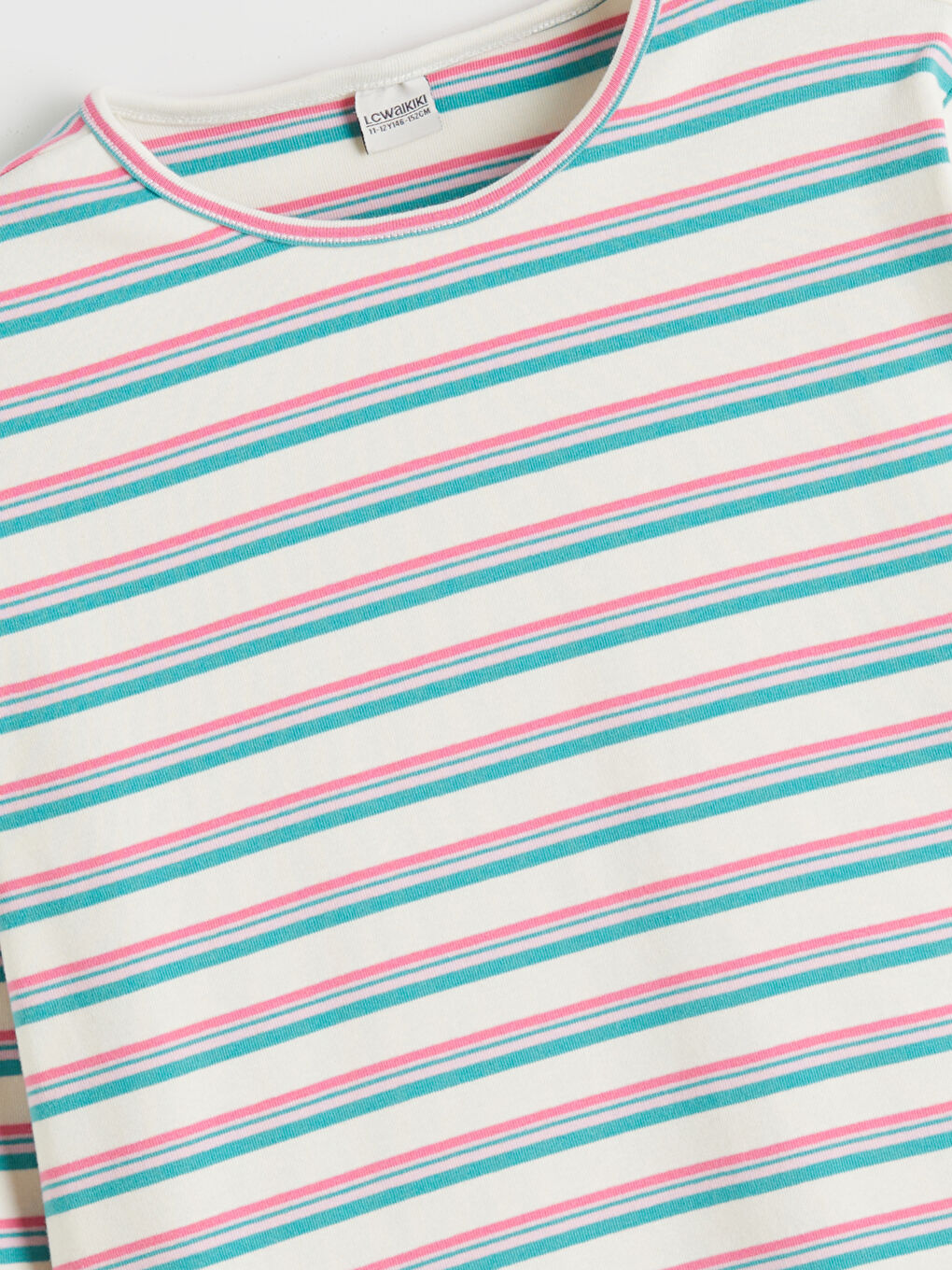 Crew Neck Striped Girls' T-Shirt-1