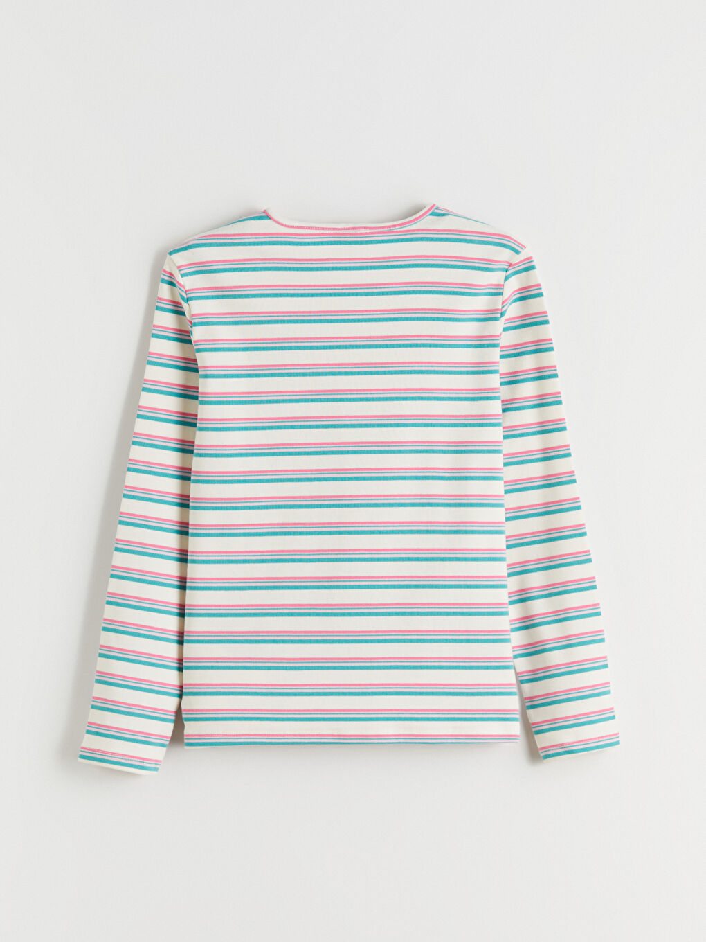 Crew Neck Striped Girls' T-Shirt-2