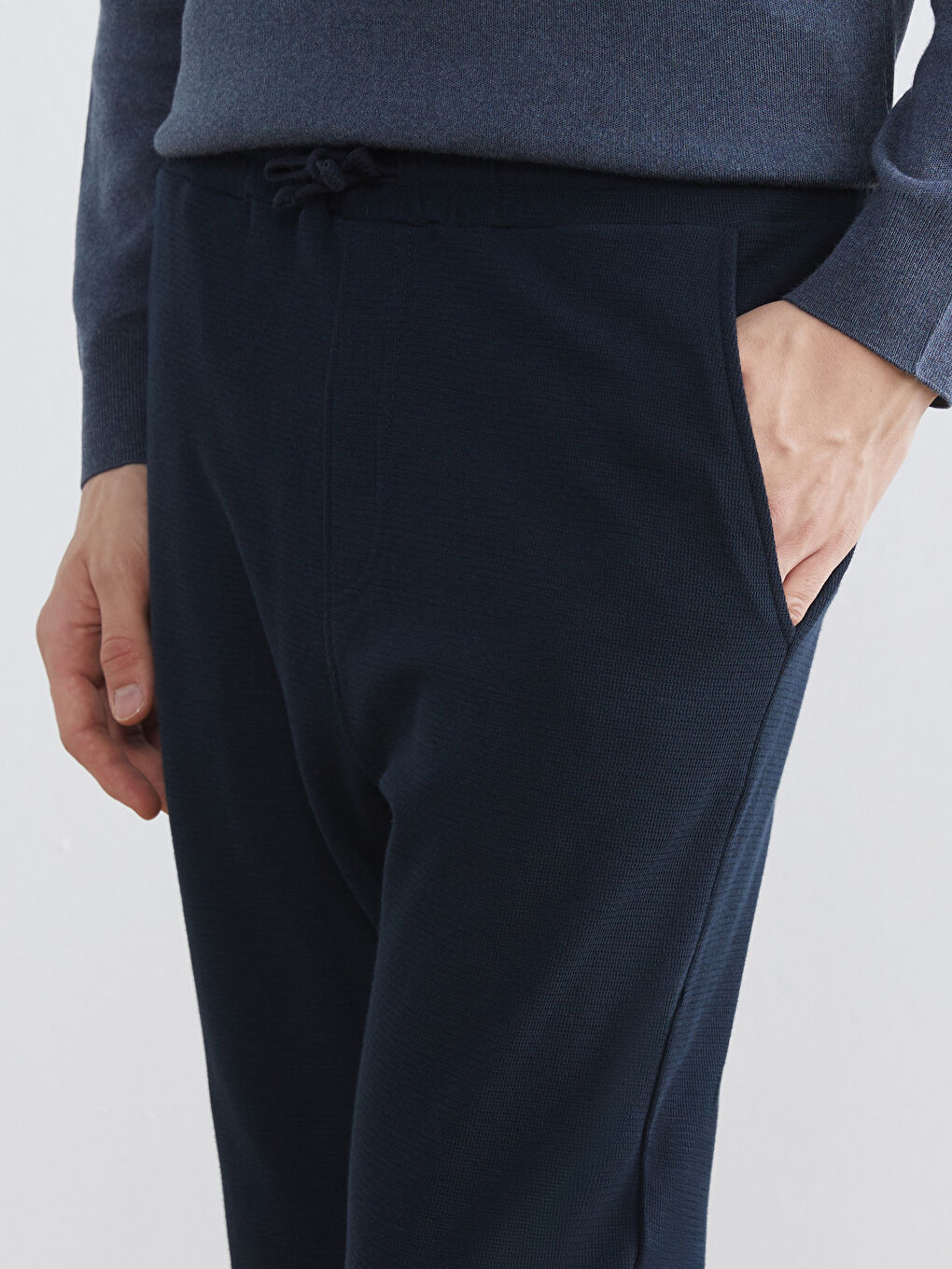 Lacivert Standart Kalıp Erkek Eşofman Altı-2