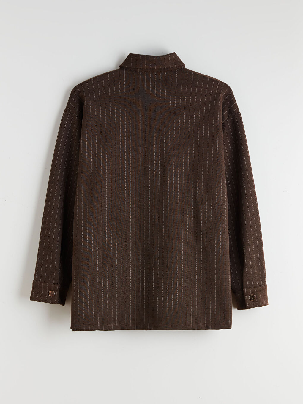 Bej Çizgili Oversize Kadın Gömlek Tunik-6