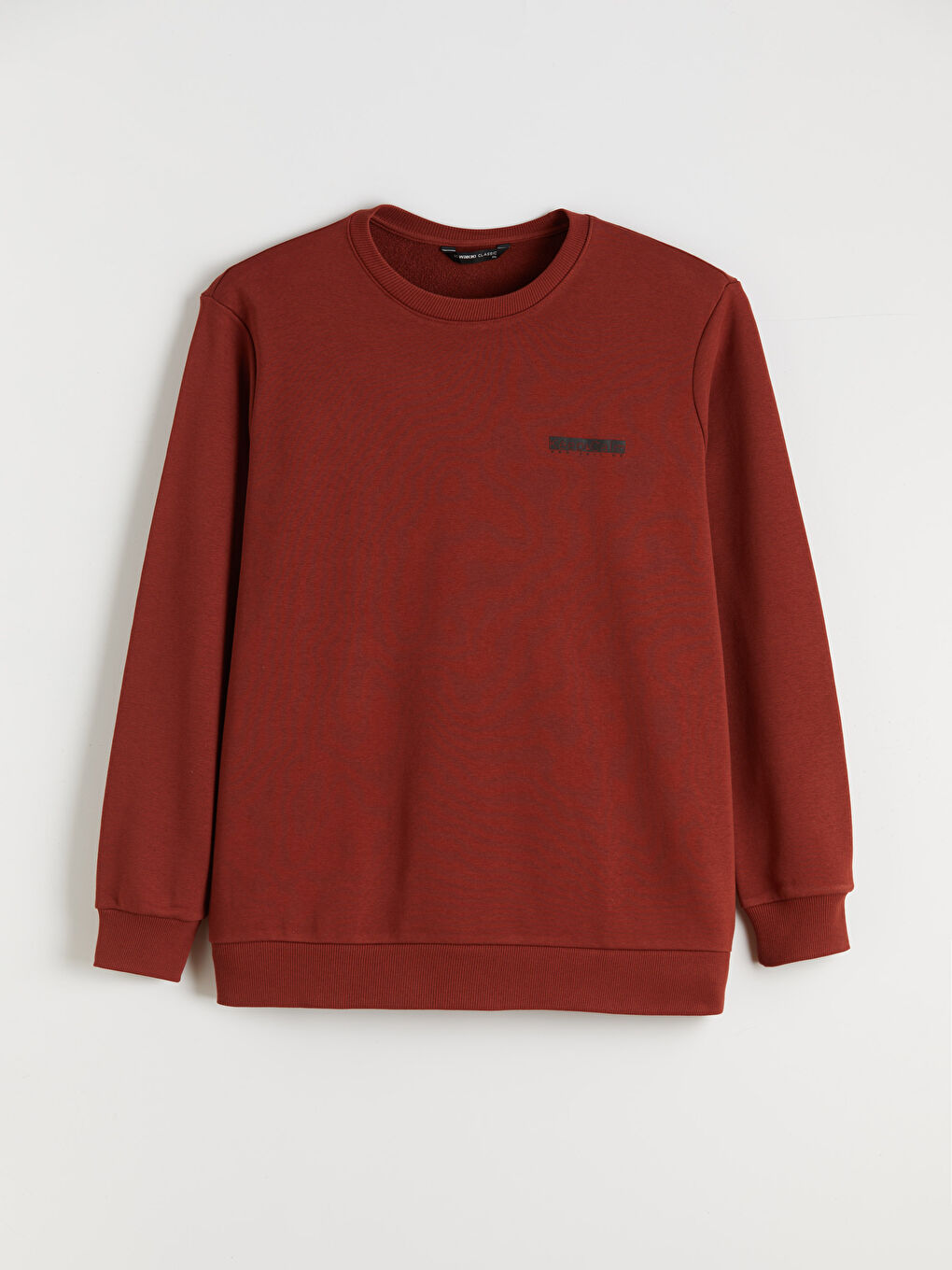 Turuncu Bisiklet Yaka Baskılı Erkek Sweatshirt-4