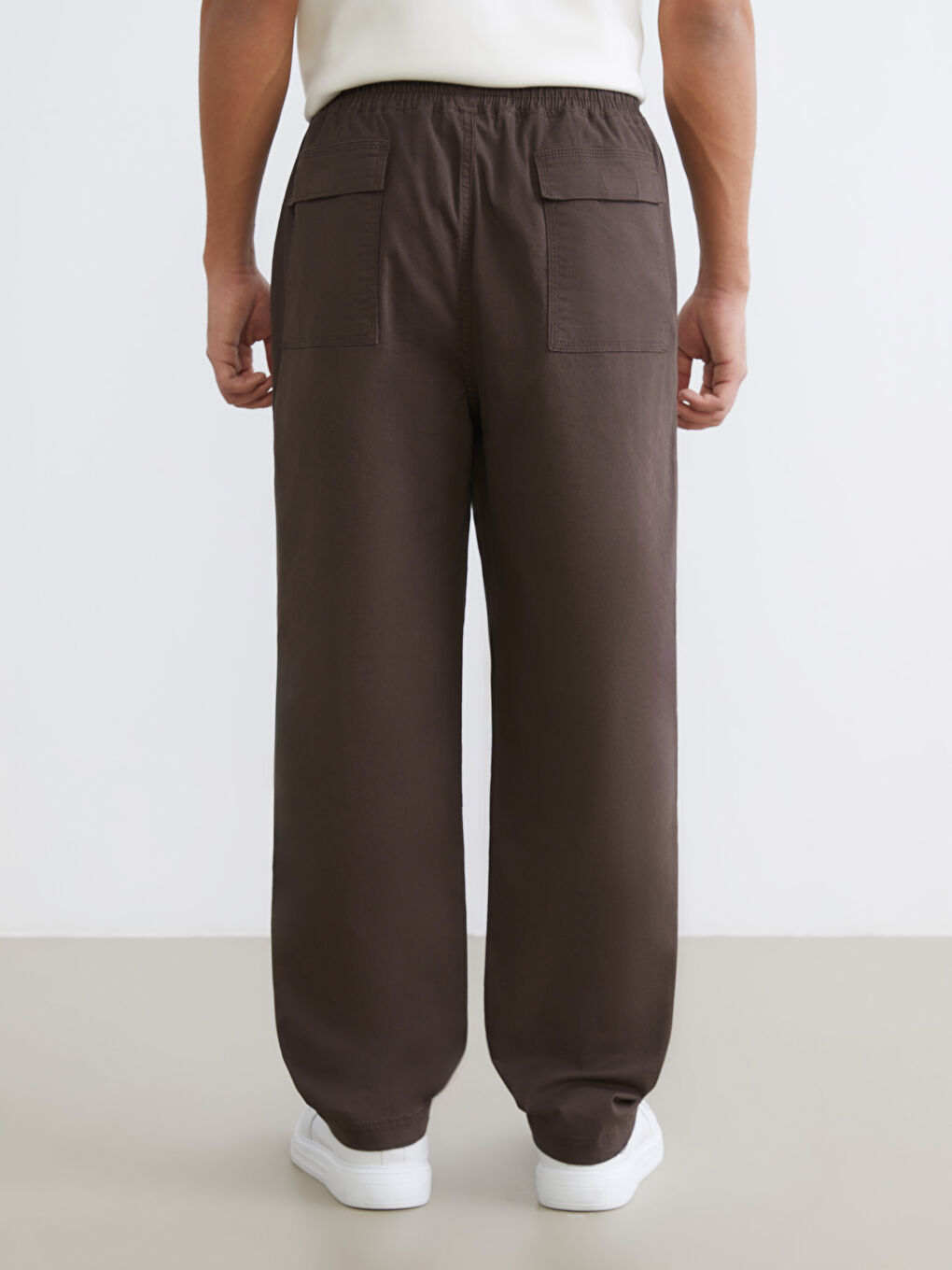 Kahverengi Rahat Kalıp Erkek Pantolon-3
