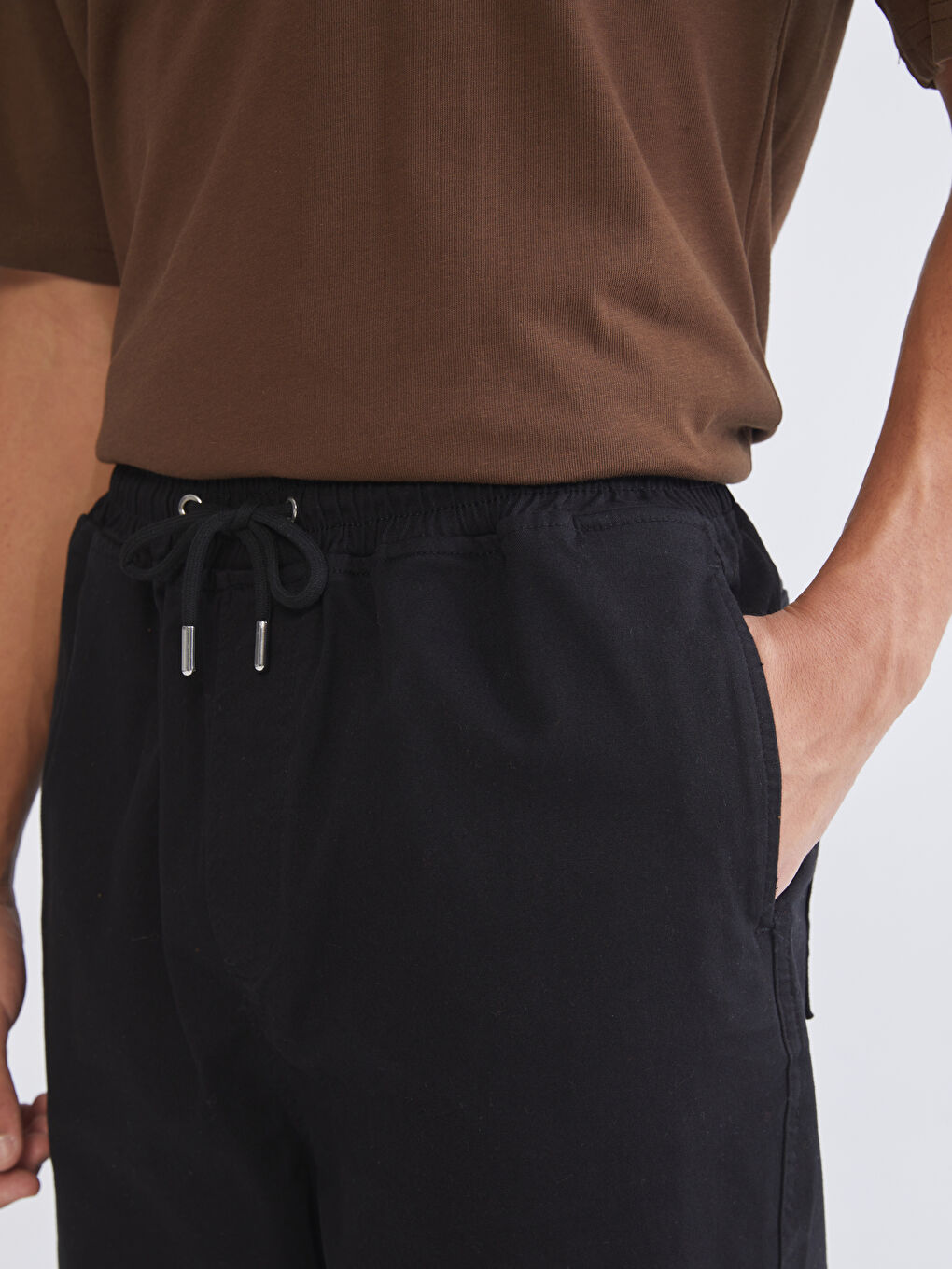 Siyah Rahat Kalıp Erkek Pantolon-2