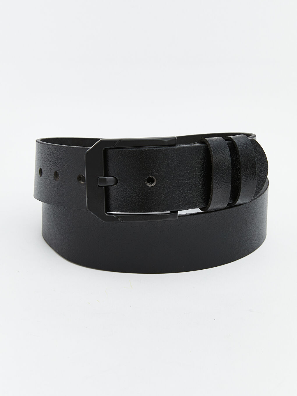 Siyah Deri Görünümlü Erkek Kemer