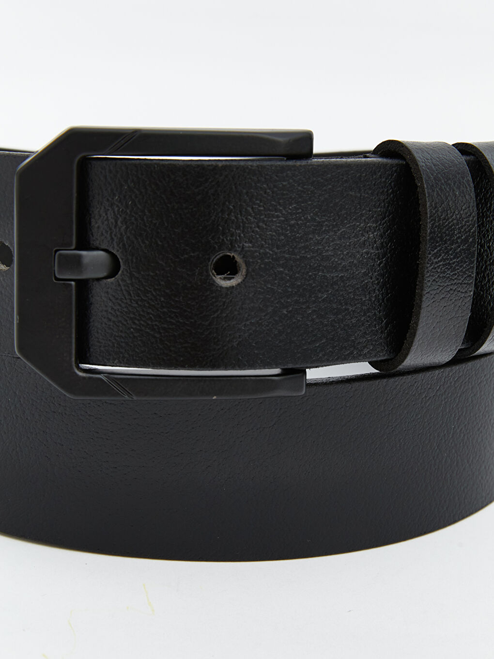 Siyah Deri Görünümlü Erkek Kemer-3