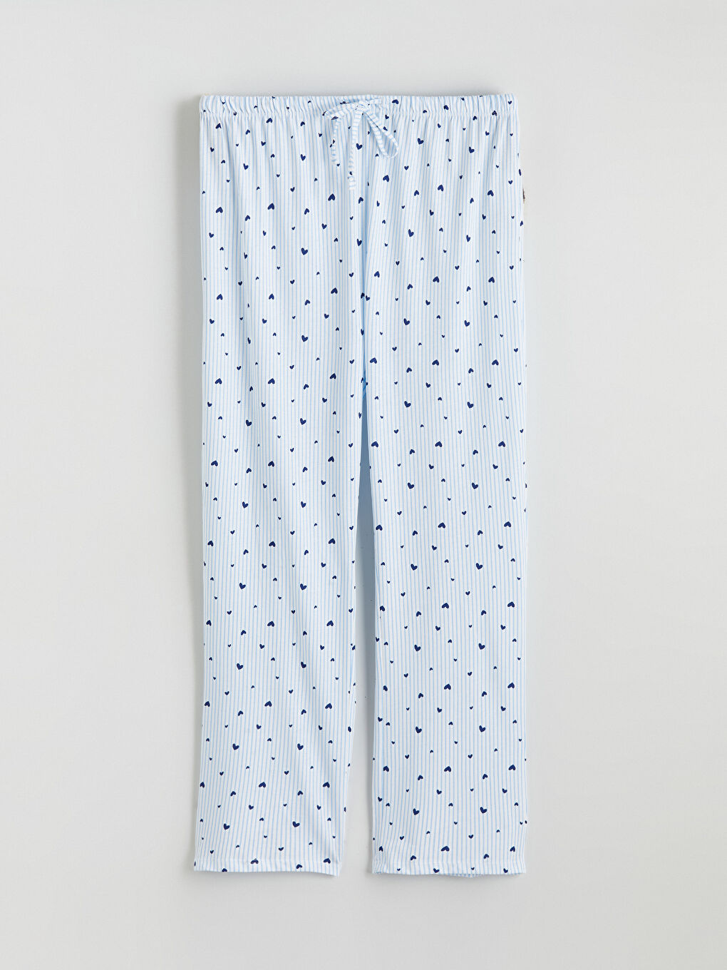 Mavi Beli Lastikli Desenli Kadın Pijama Altı