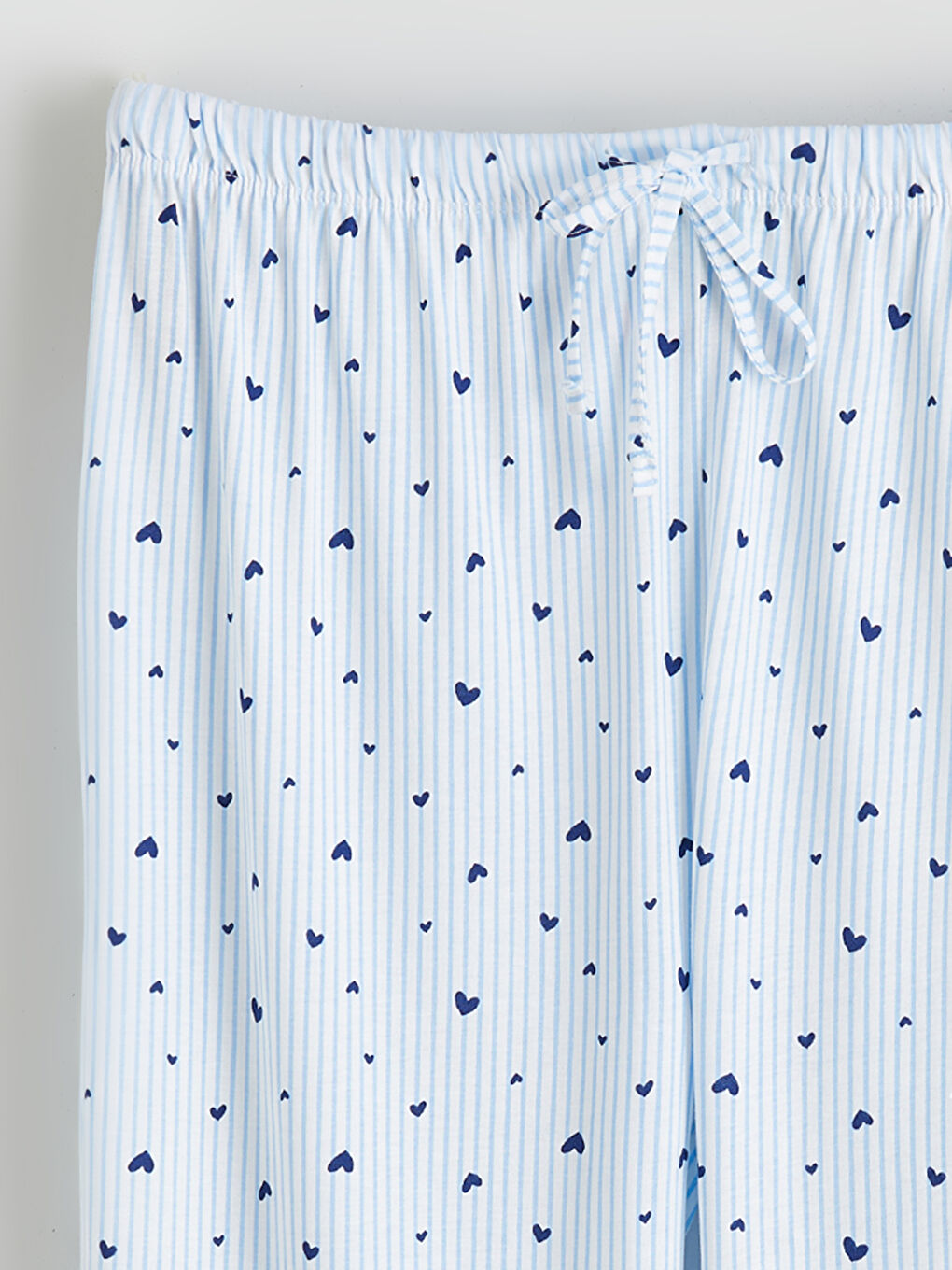 Mavi Beli Lastikli Desenli Kadın Pijama Altı-1