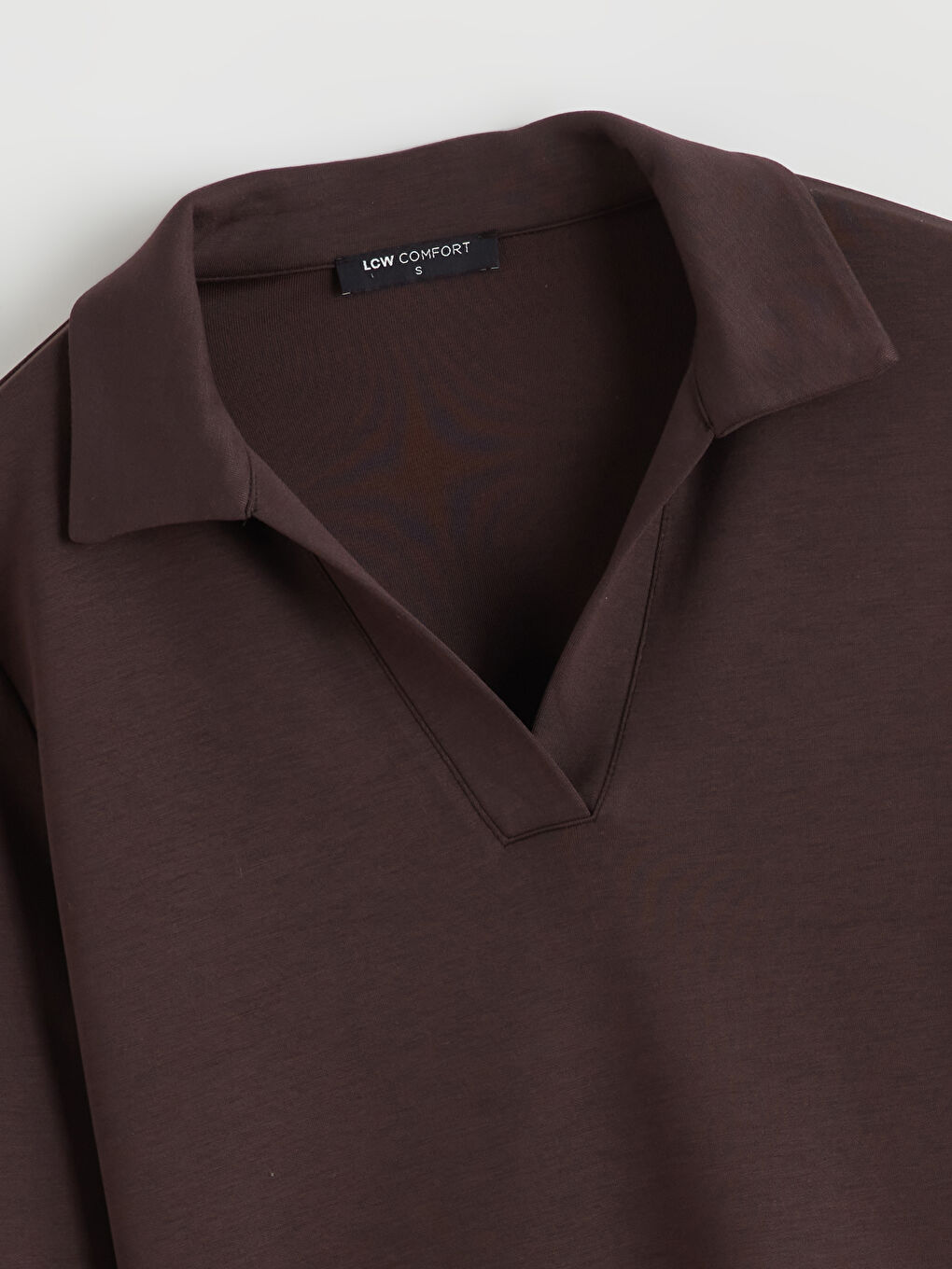 Kahverengi Polo Yaka Kadın Tişört-5