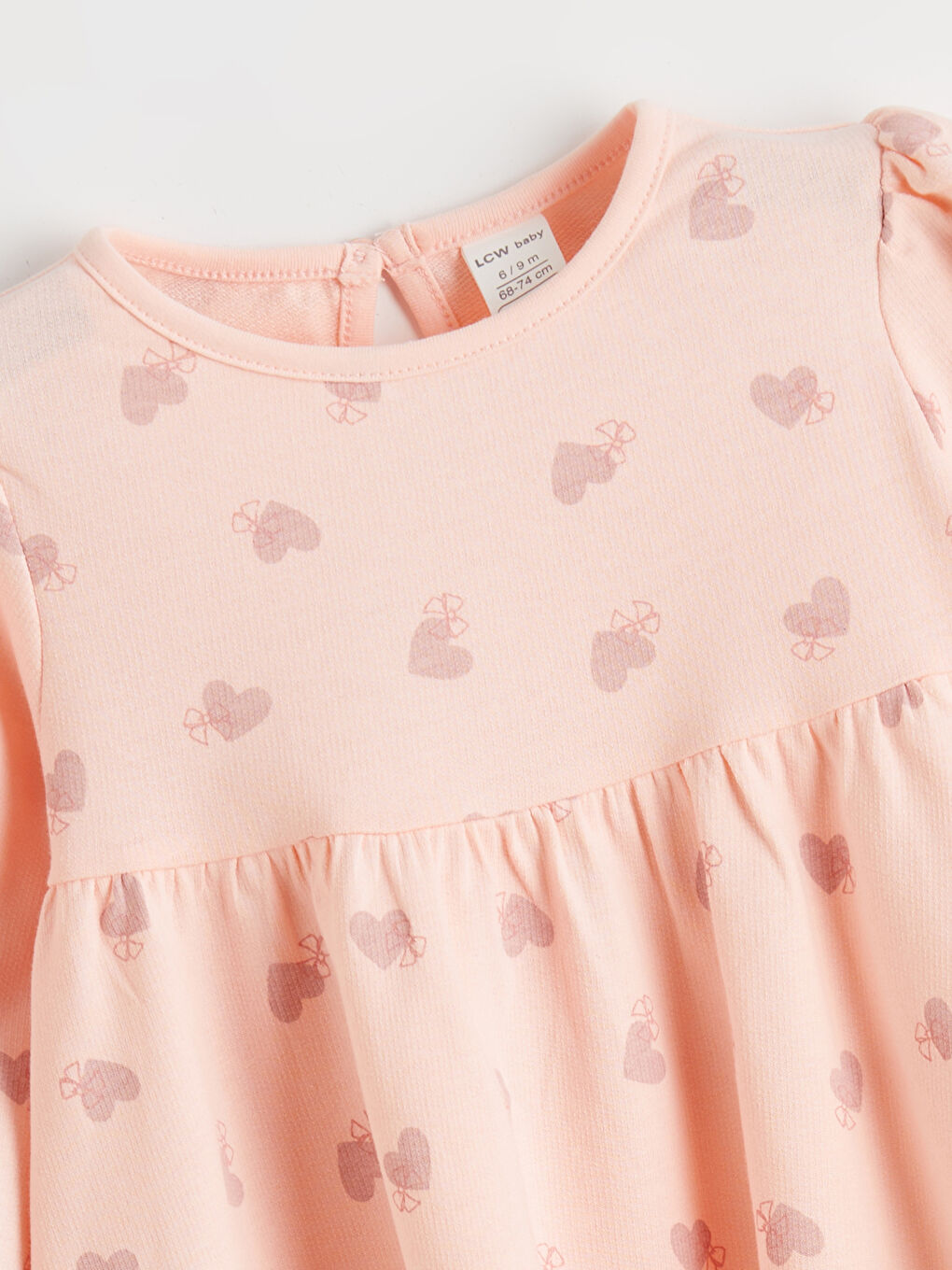 Rundhalsausschnitt Gemustertes Baby Mädchen Kleid-1