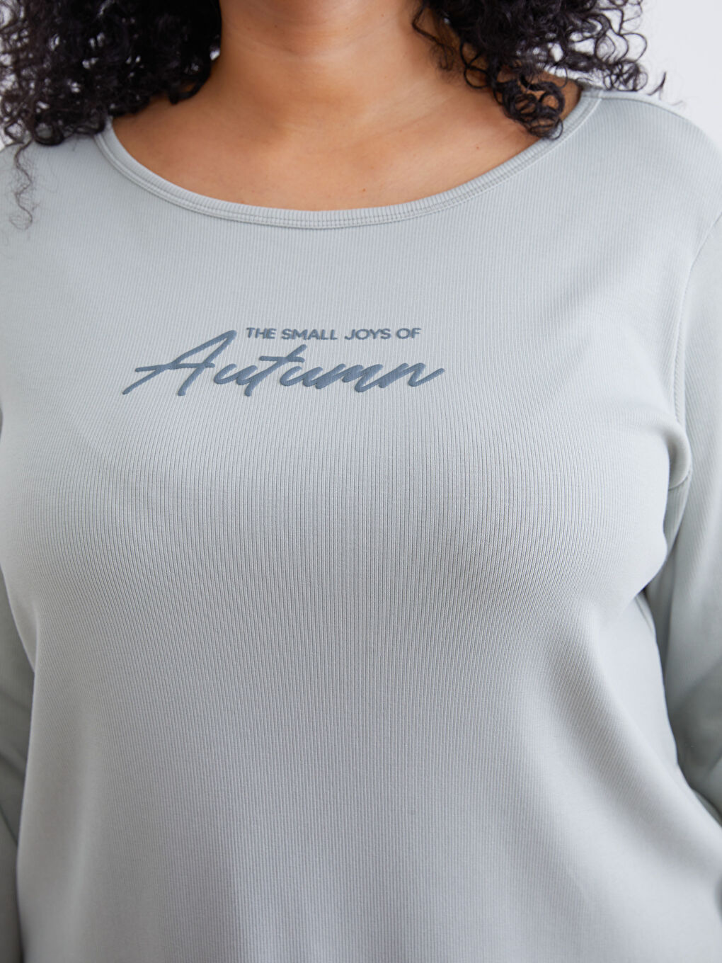 Σετ Πιτζάμες με Εκτύπωση και Στρογγυλή Λαιμόκοψη για Γυναίκες-2