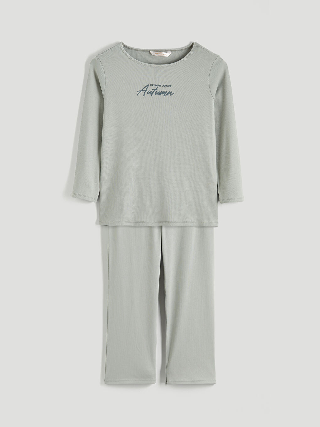 Σετ Πιτζάμες με Εκτύπωση και Στρογγυλή Λαιμόκοψη για Γυναίκες-4