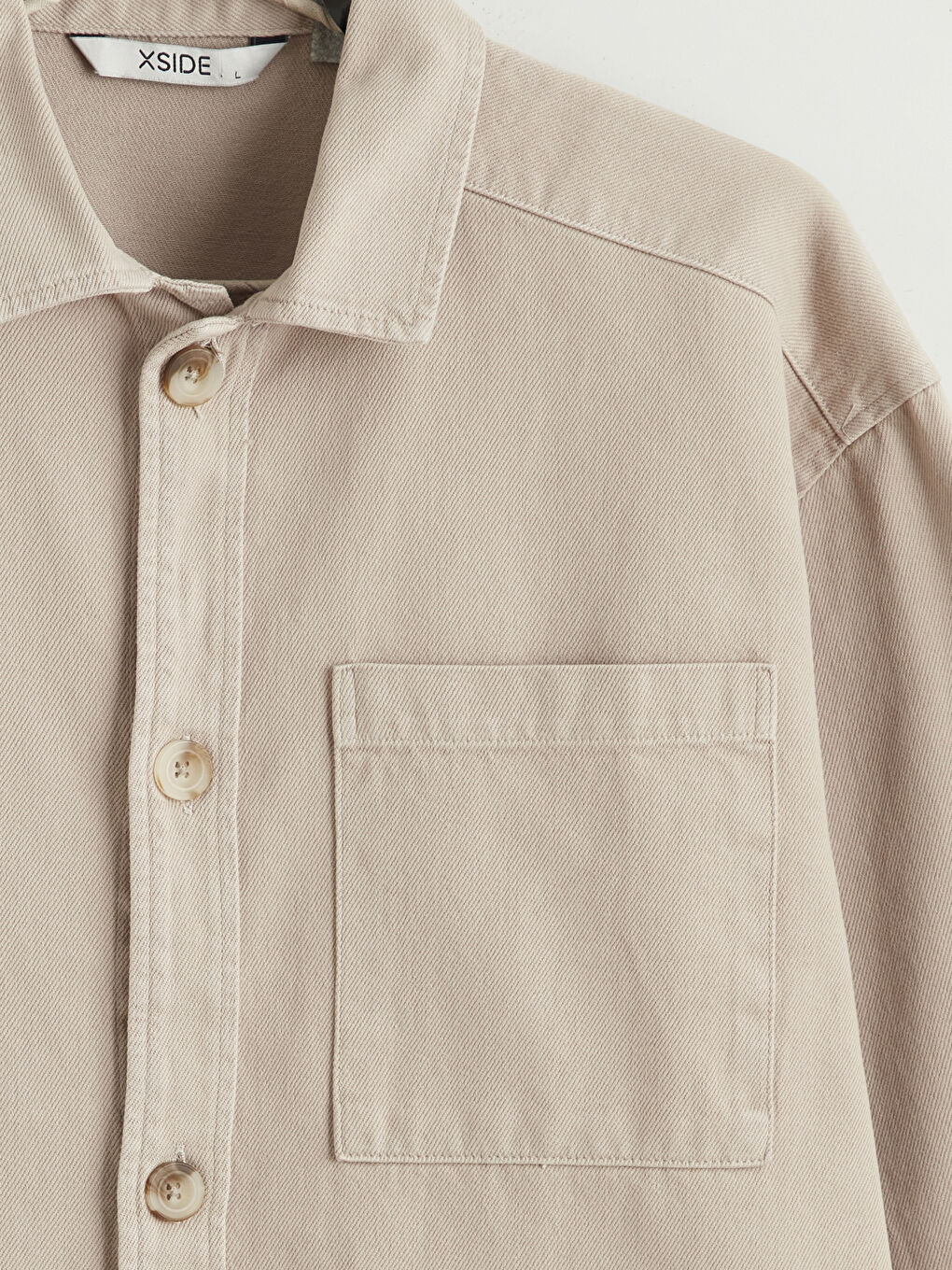 Bej Rahat Kalıp Uzun Kollu Erkek Gömlek Ceket-6
