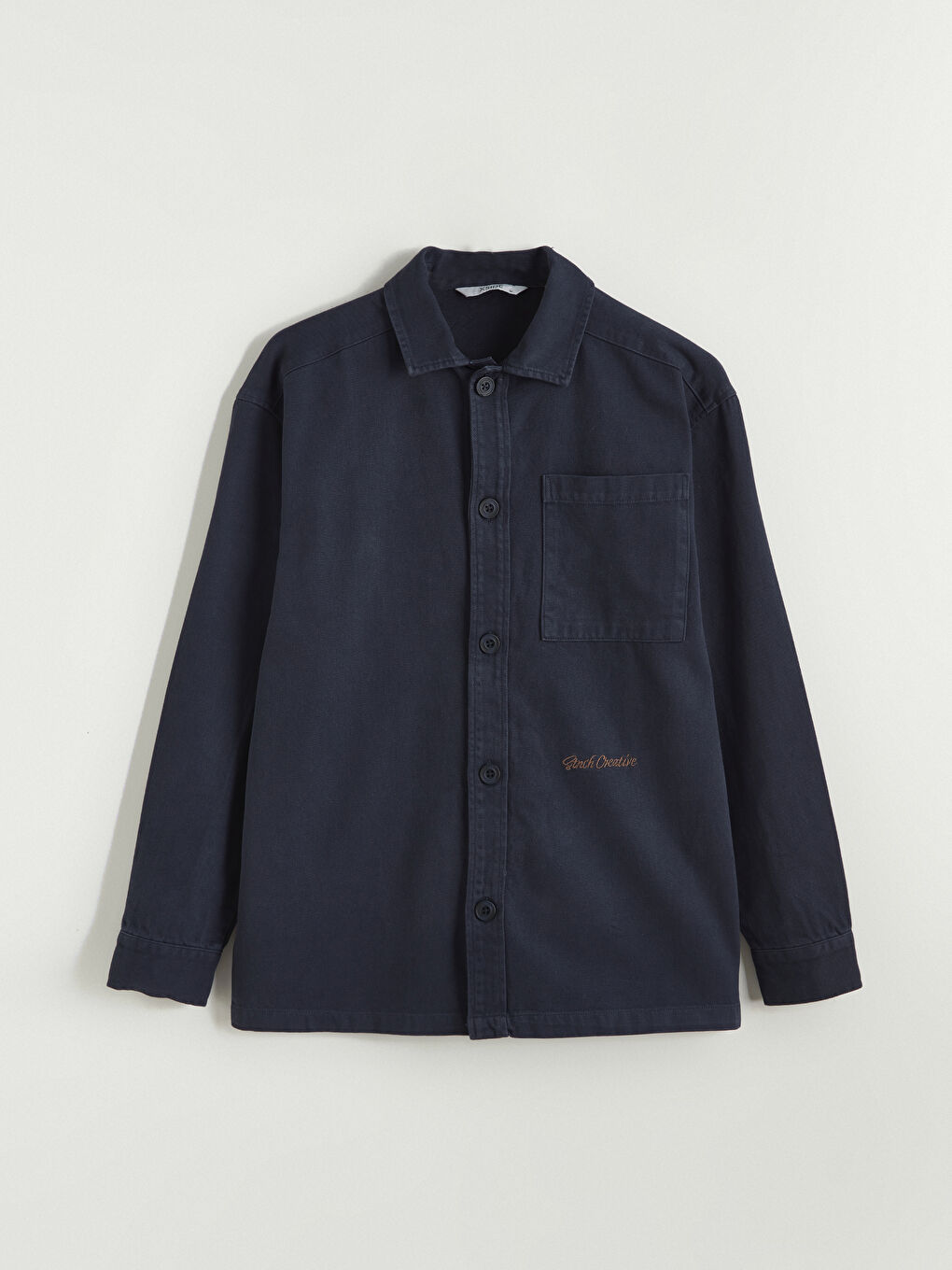 Relaxed Fit Long Sleeve Men's Shirt Jacket-4