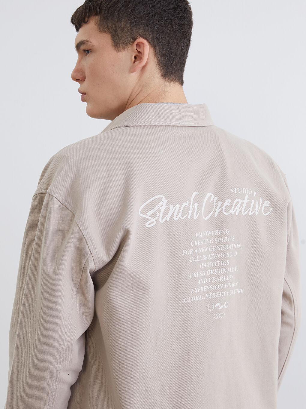 Bej Rahat Kalıp Uzun Kollu Erkek Gömlek Ceket