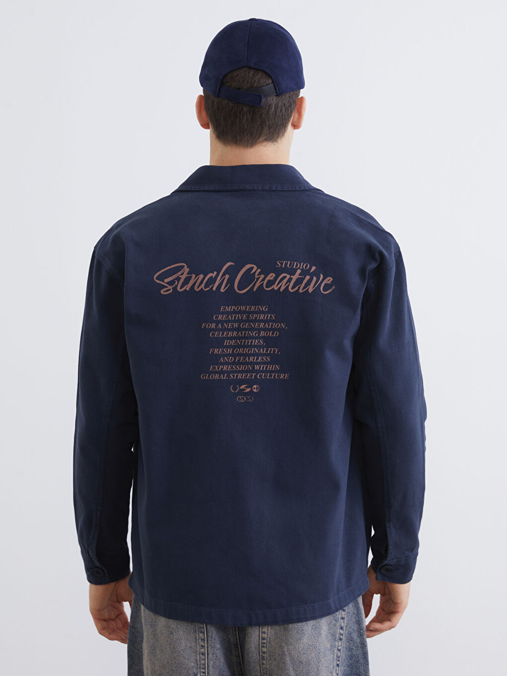 Relaxed Fit Long Sleeve Men's Shirt Jacket-3