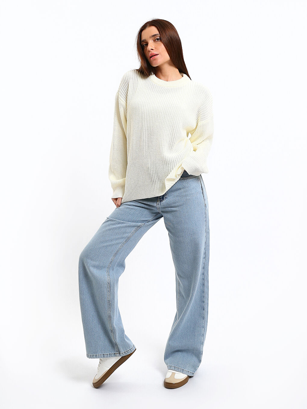 Crew Neck Women's Knitwear Sweater-1