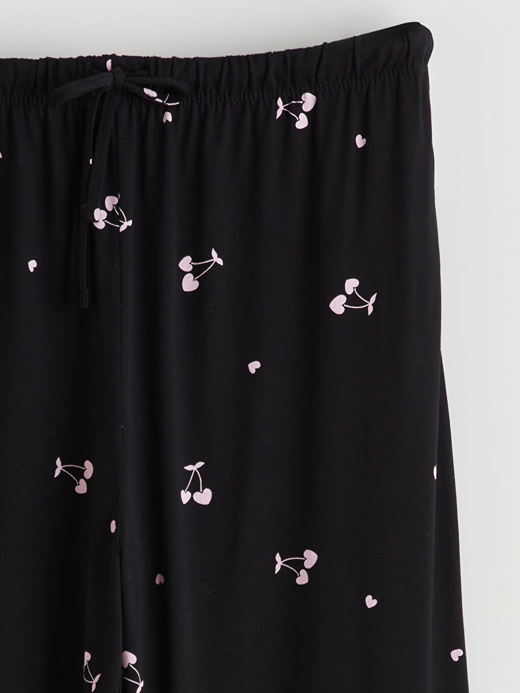 Siyah Beli Lastikli Baskılı Kadın Pijama Altı-1