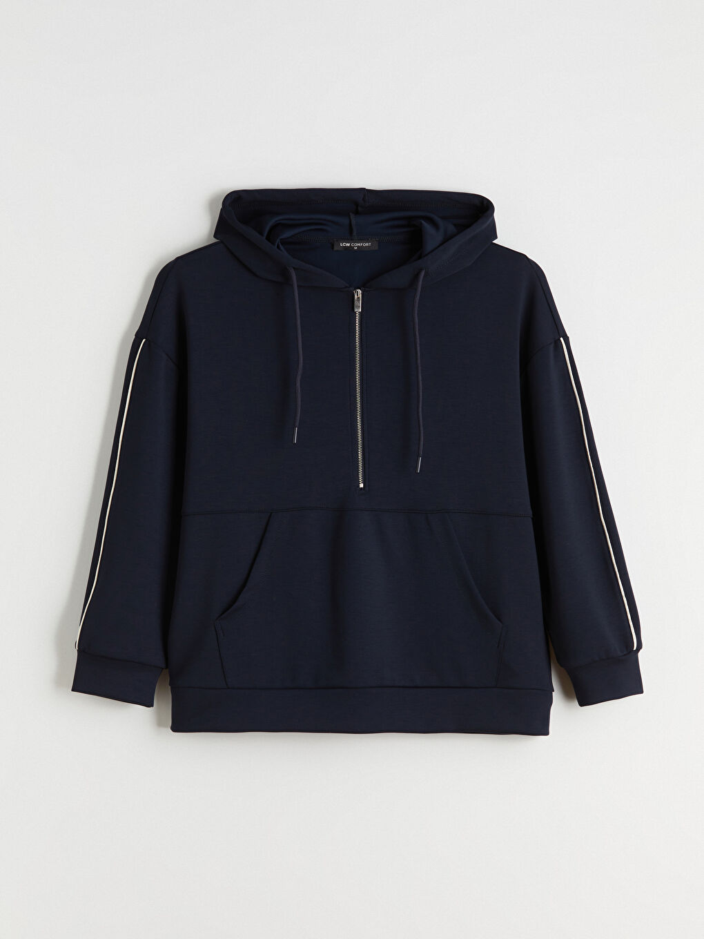 Zippered Collar Women's Hoodie-4