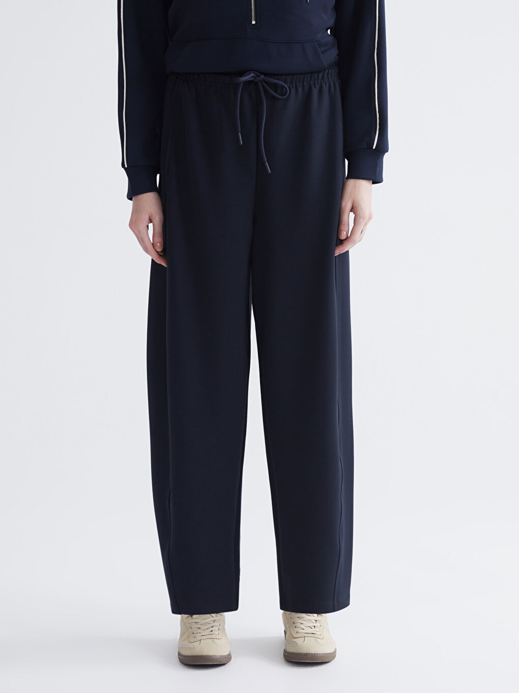 Lacivert Beli Lastikli Kadın Eşofman Altı-1