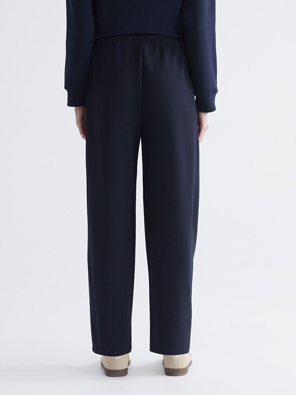 Lacivert Beli Lastikli Kadın Eşofman Altı-3