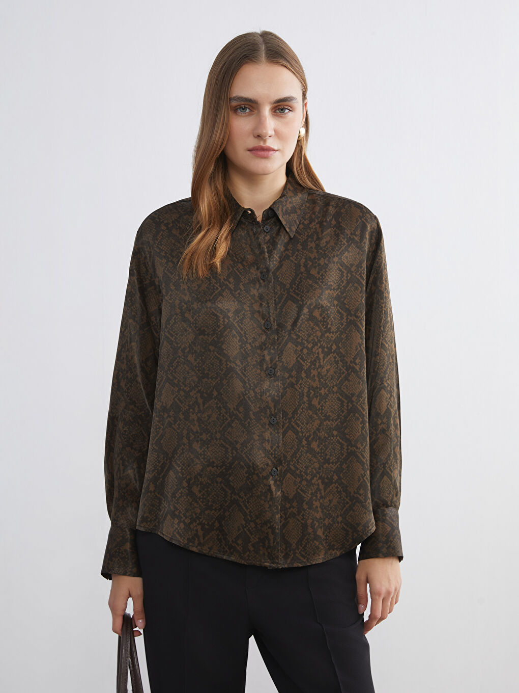 Patterned Oversize Women's Shirt