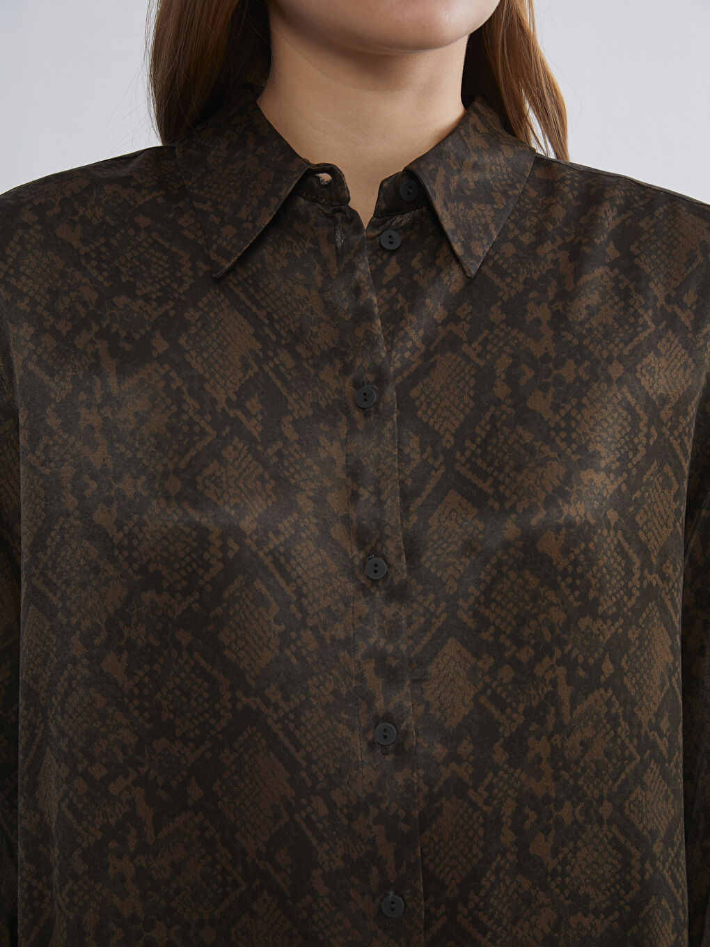 Patterned Oversize Women's Shirt-2