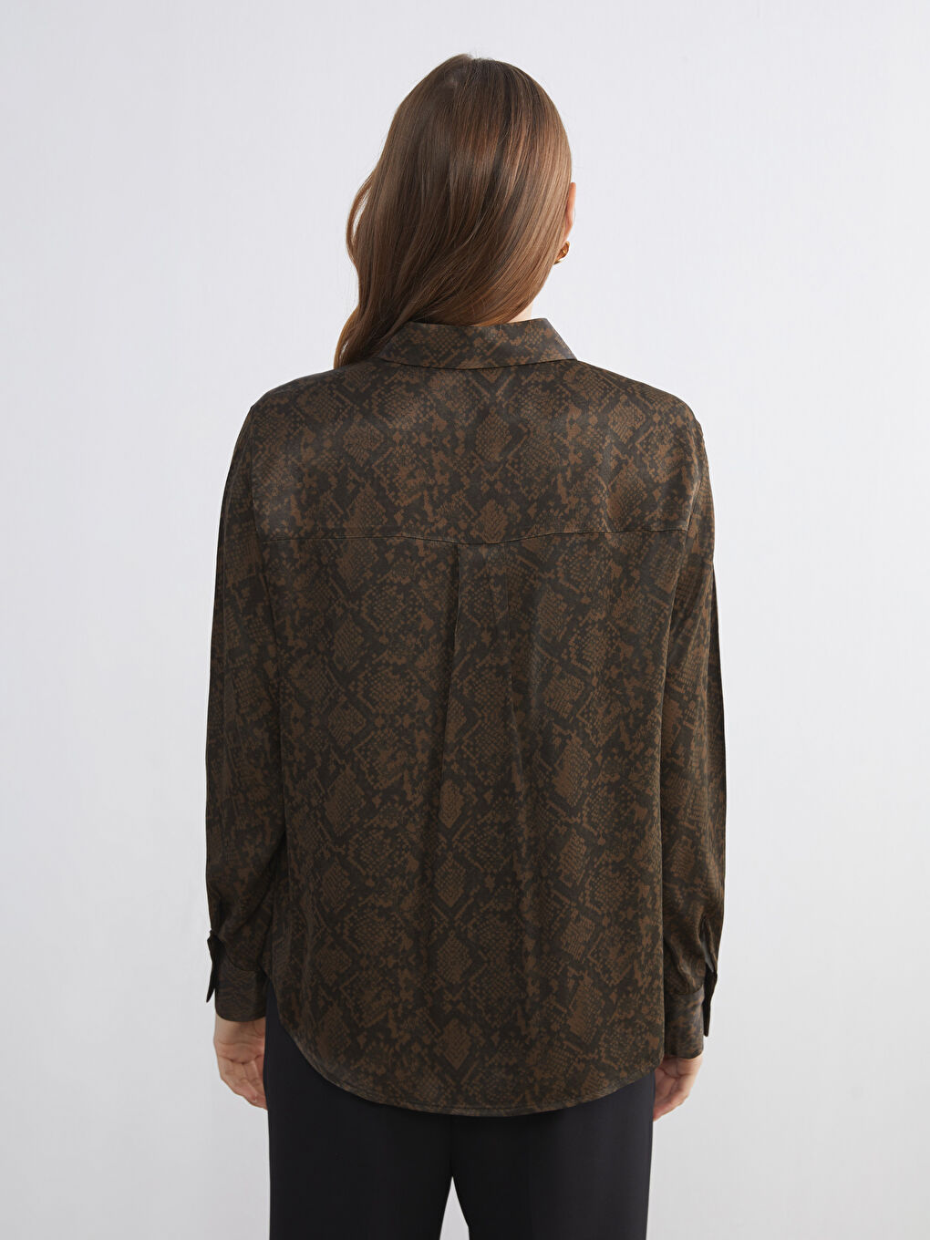 Patterned Oversize Women's Shirt-3