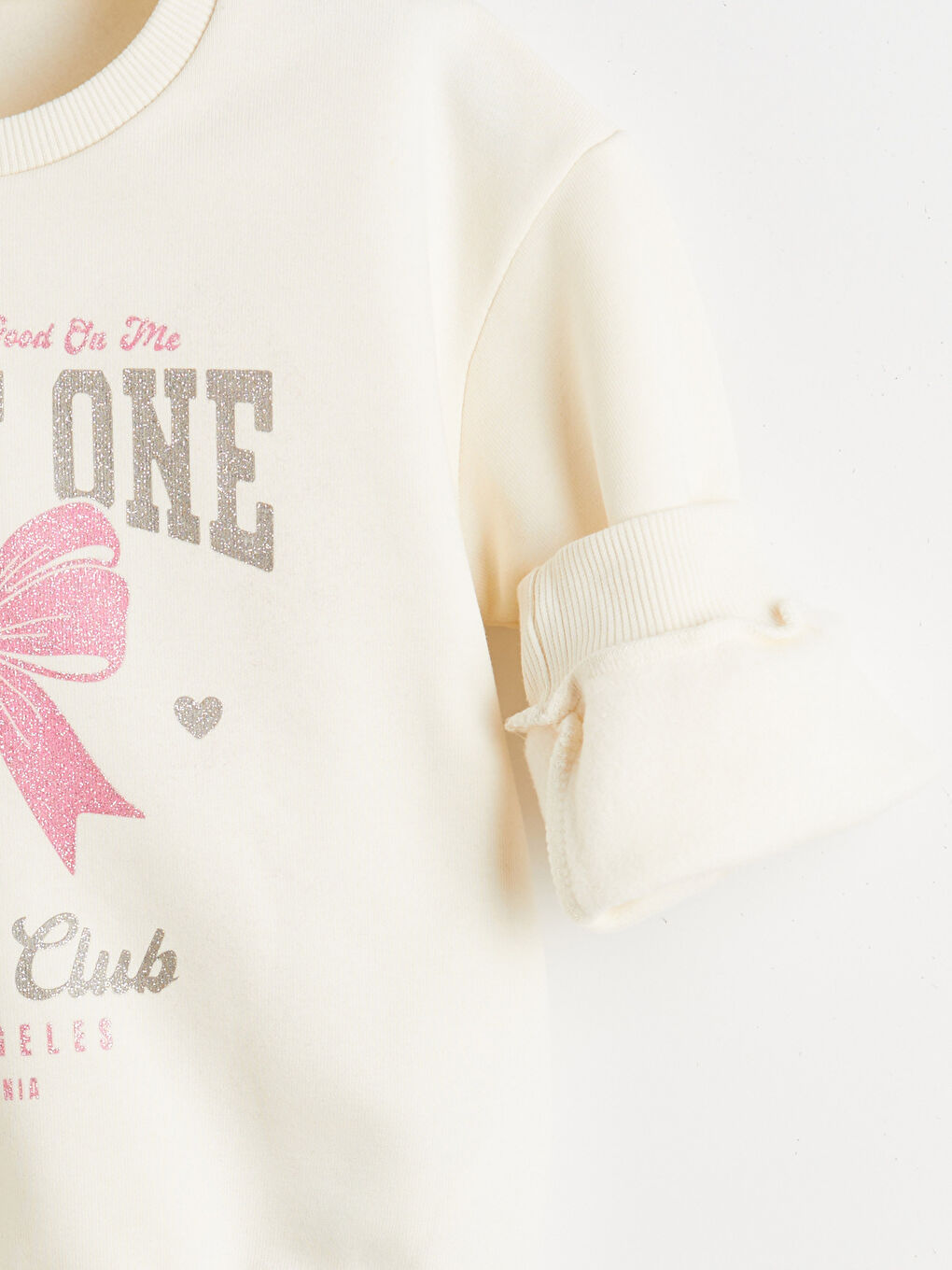 Ekru Baskılı Kız Çocuk Sweatshirt-2
