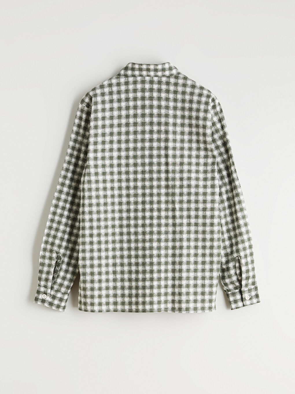 Haki Uzun Kollu Ekose Erkek Çocuk Gömlek-2