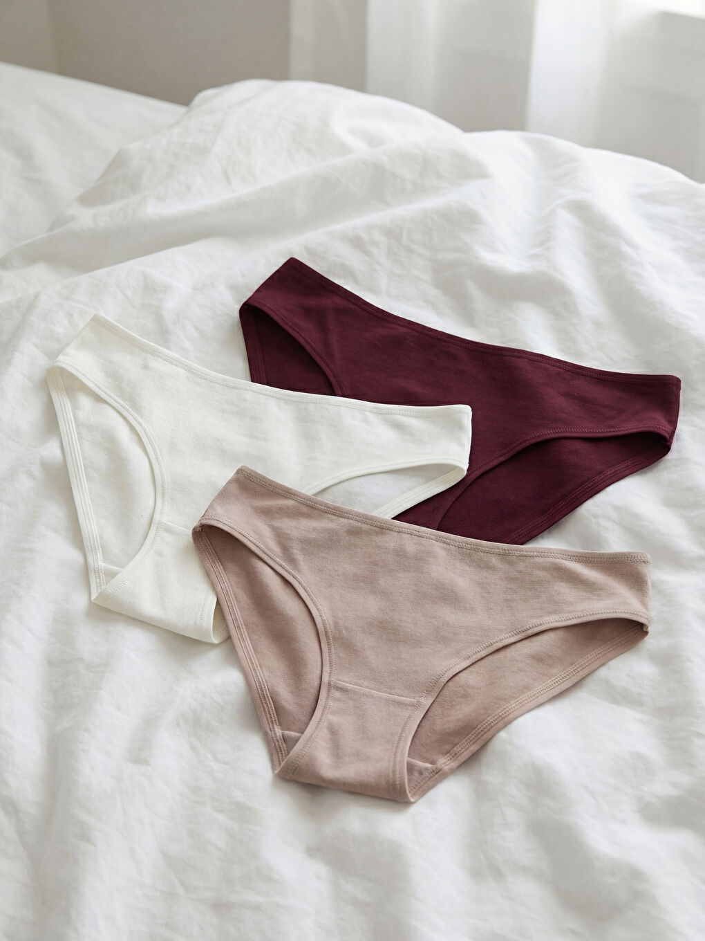 Pembe Düz Bikini Külot 3'lü