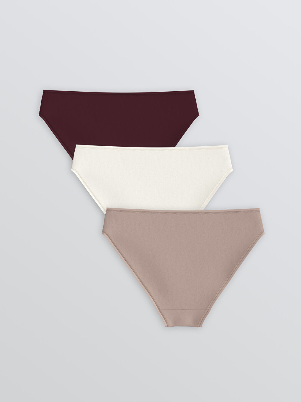 Pembe Düz Bikini Külot 3'lü-1