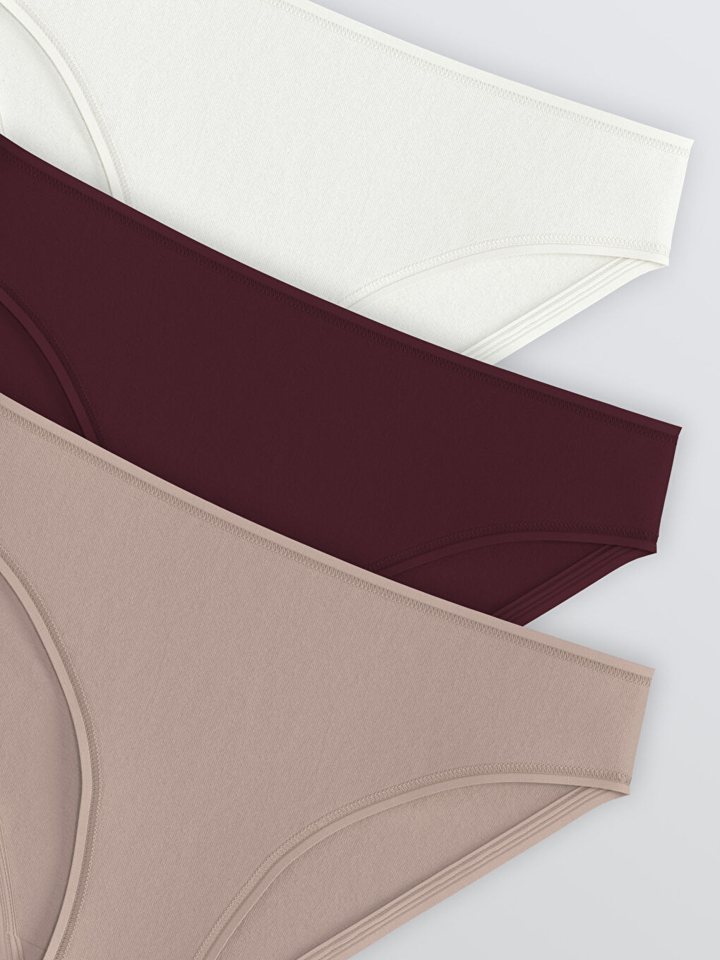 Pembe Düz Bikini Külot 3'lü-2