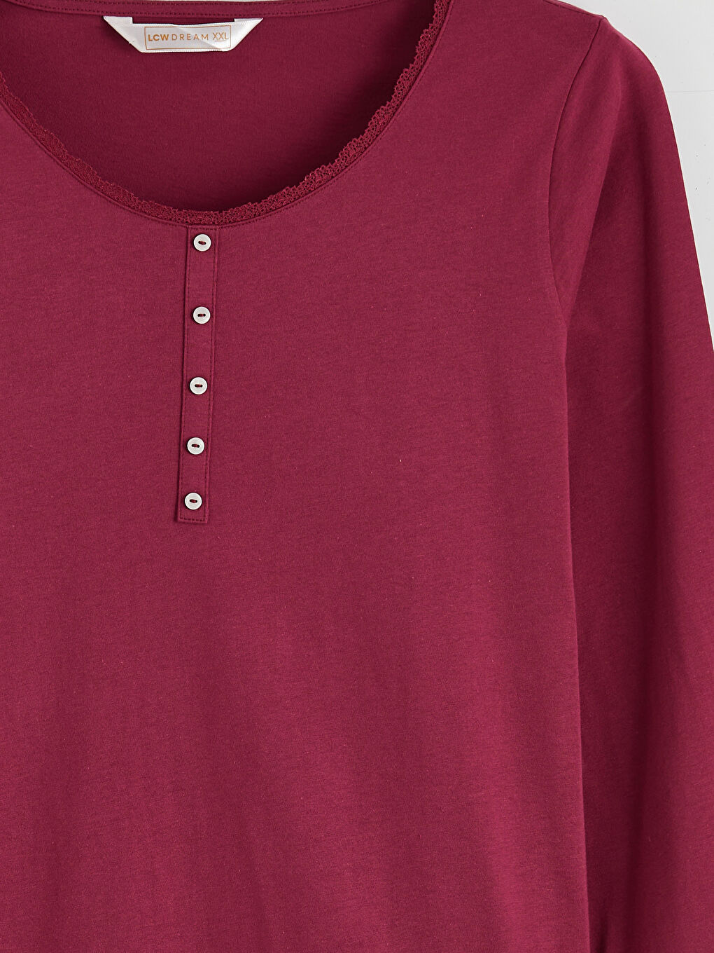 Bordo Bisiklet Yaka Baskılı Kadın Pijama Takımı-7